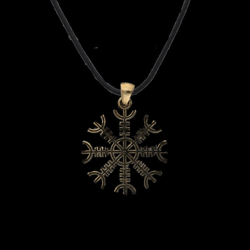 vkngjewelry Pendant Aegishjalmur Helm of Awe Symbol Bronze Pendant