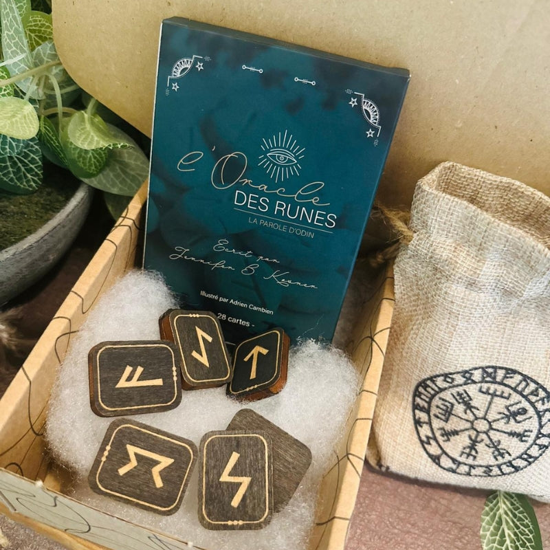 vkngjewelry runes Black Wooden Square Runes Box