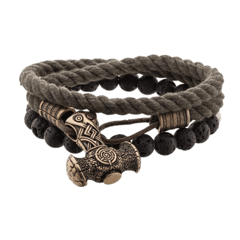 vkngjewelry Bracelet Bronze Triquetra Mjolnir Bracelet