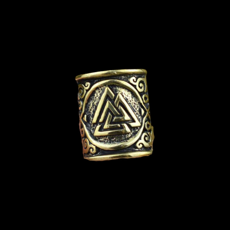 vkngjewelry Beads Bronze Viking Beard Bead Dreadlocks With Valknut And Celtic Ornament