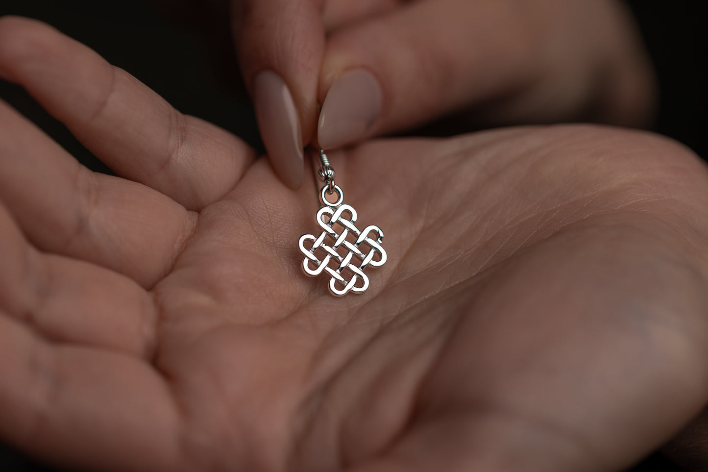 vkngjewelry Earrings Celtic Knotwork Earrings, Silver Norse Jewelry