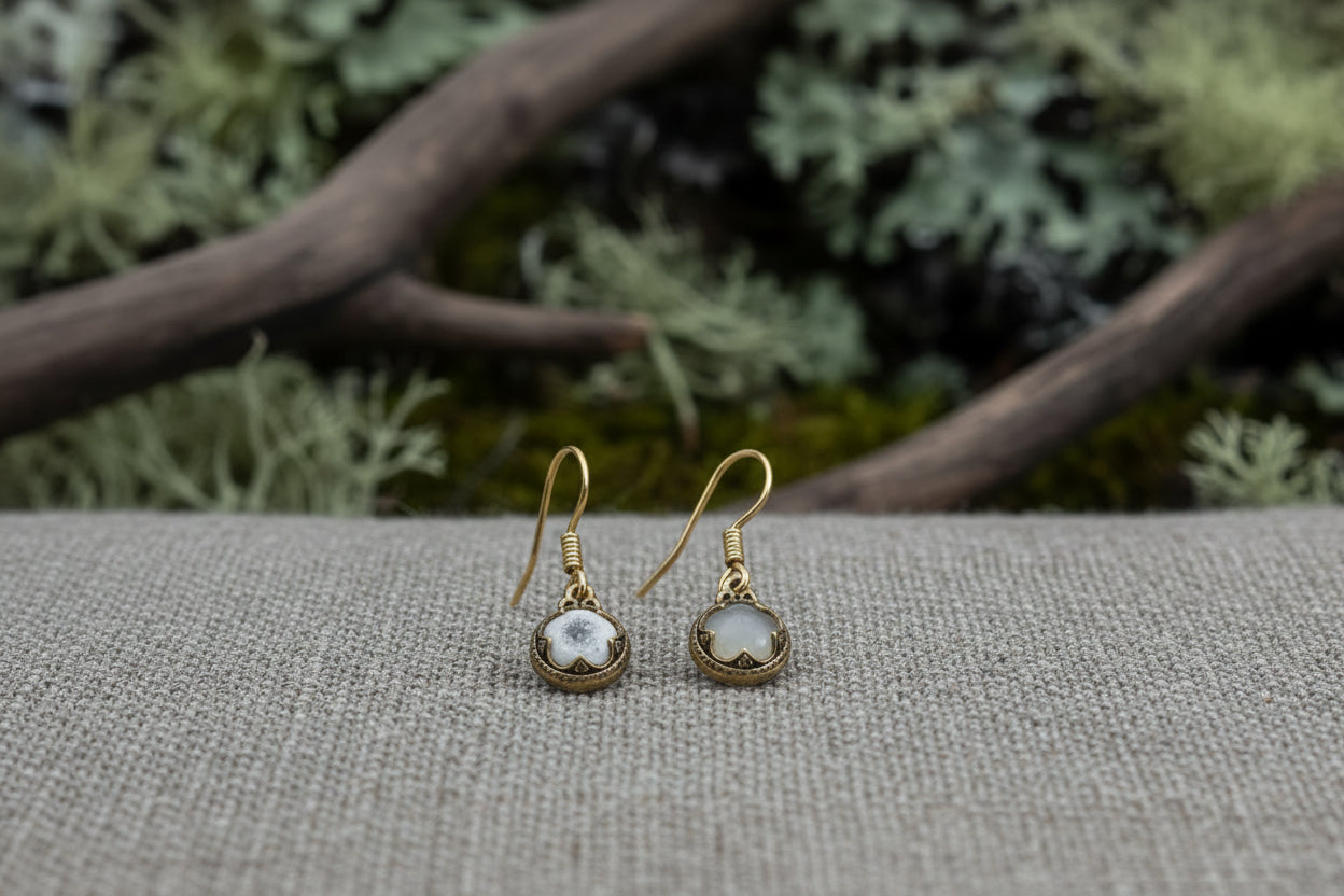 vkngjewelry Pendant Earrings with Gotland glass spheres Bronze