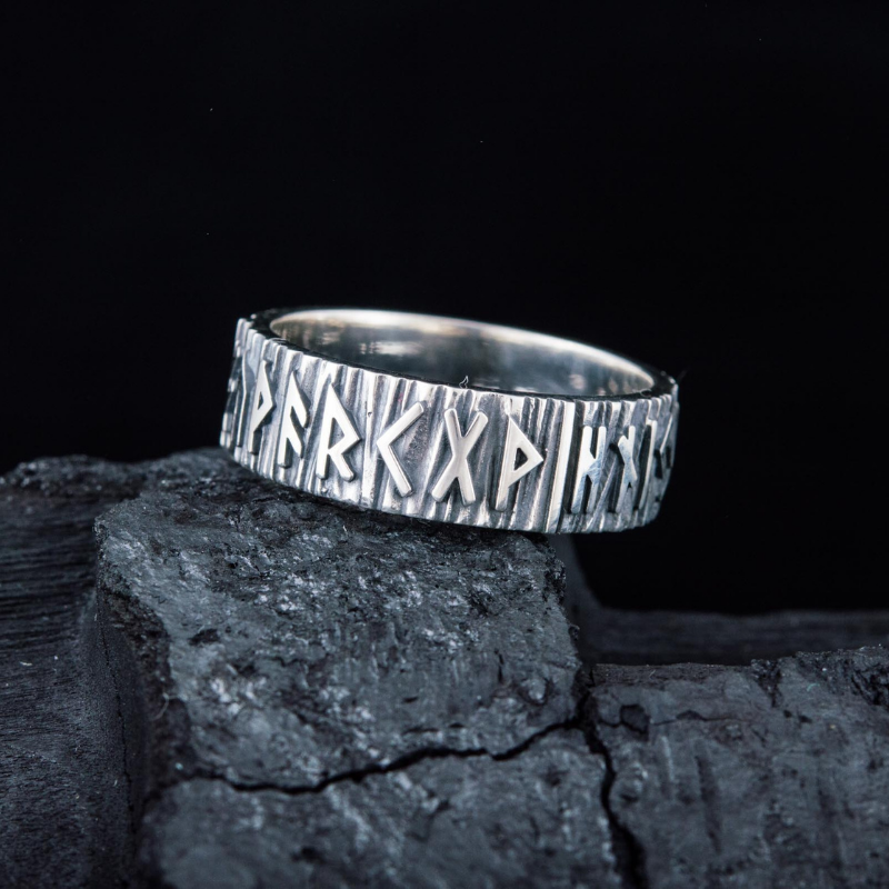 vkngjewelry Bagues Elder Futhark Runes Sterling Silver Ring