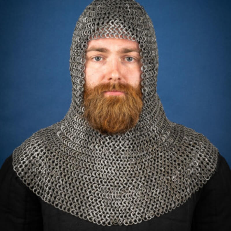 vkngjewelry armory Flatring Riveted Chainmail Hood