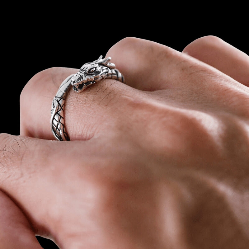 vkngjewelry Gift Boxes & Tins Gift Box Midgard Serpent Ring And Vegvisir Pendant