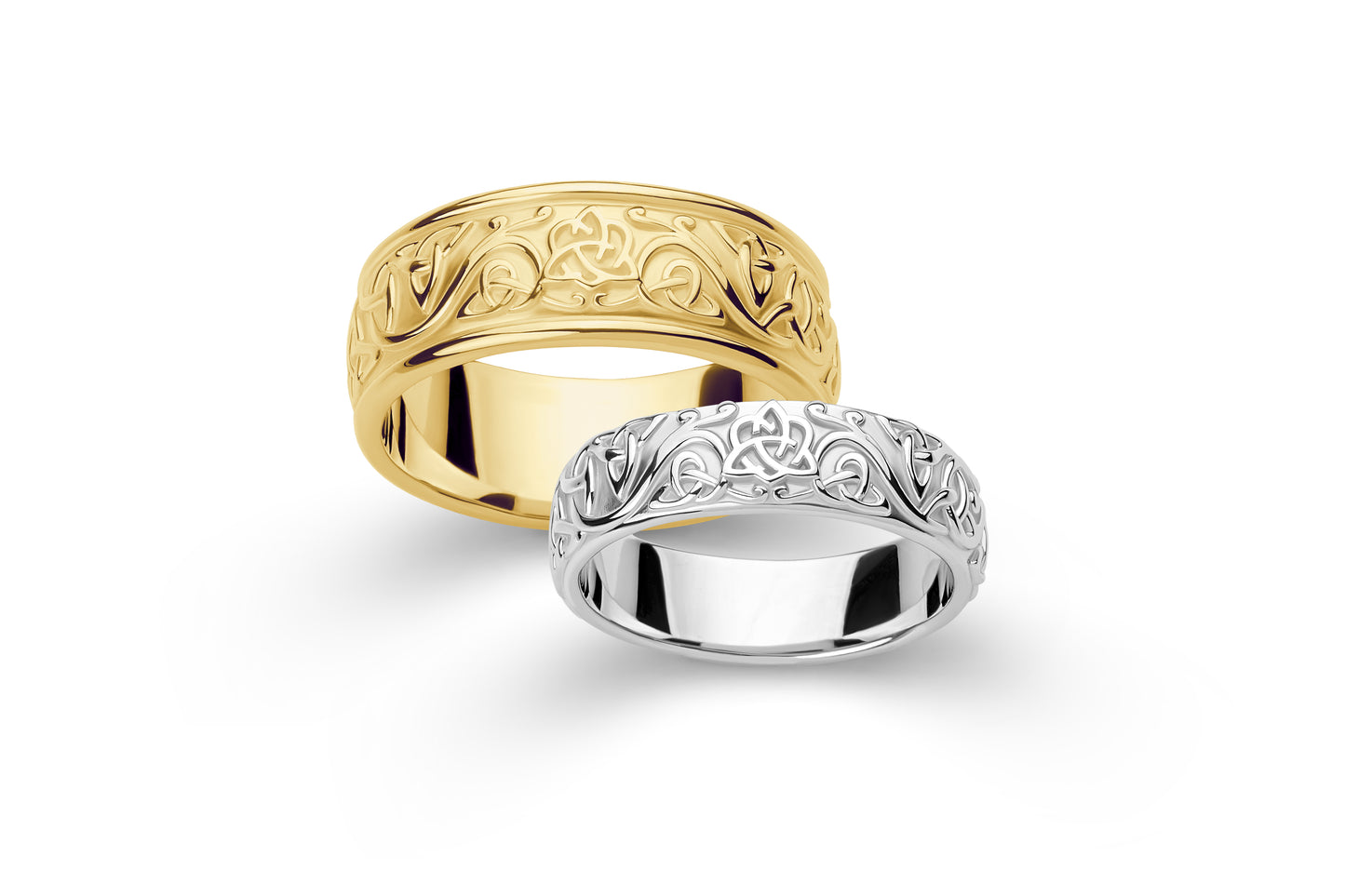 vkngjewelry Ring Gold Intricate Celtic Weave Ring, Handmade Norse Wedding Band