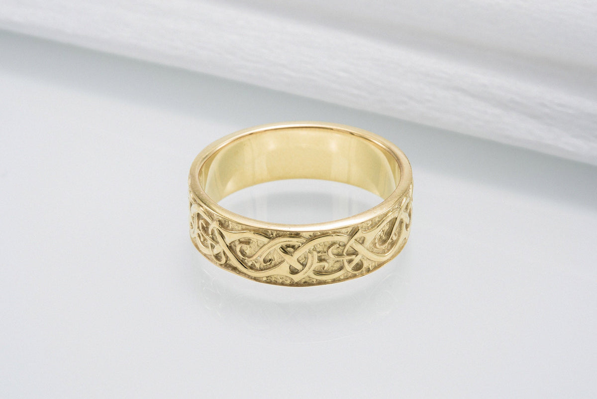 vkngjewelry Ring Handcrafted JÖRMUNGANDR Ornament Ring Gold