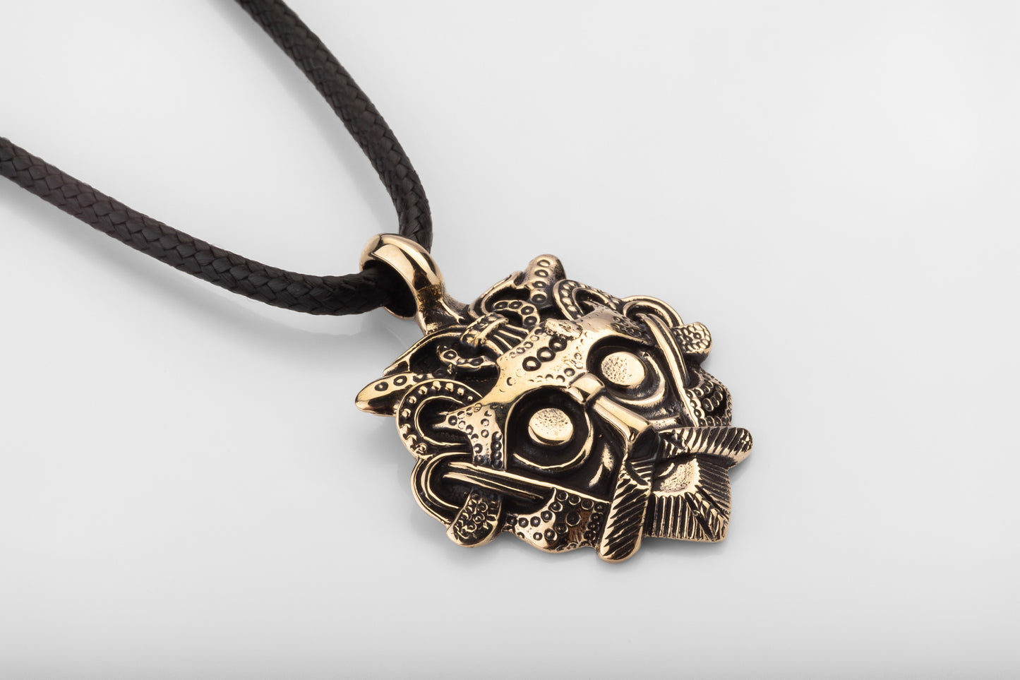 vkngjewelry Pendant Handcrafted Brass Odin Mask Pendant