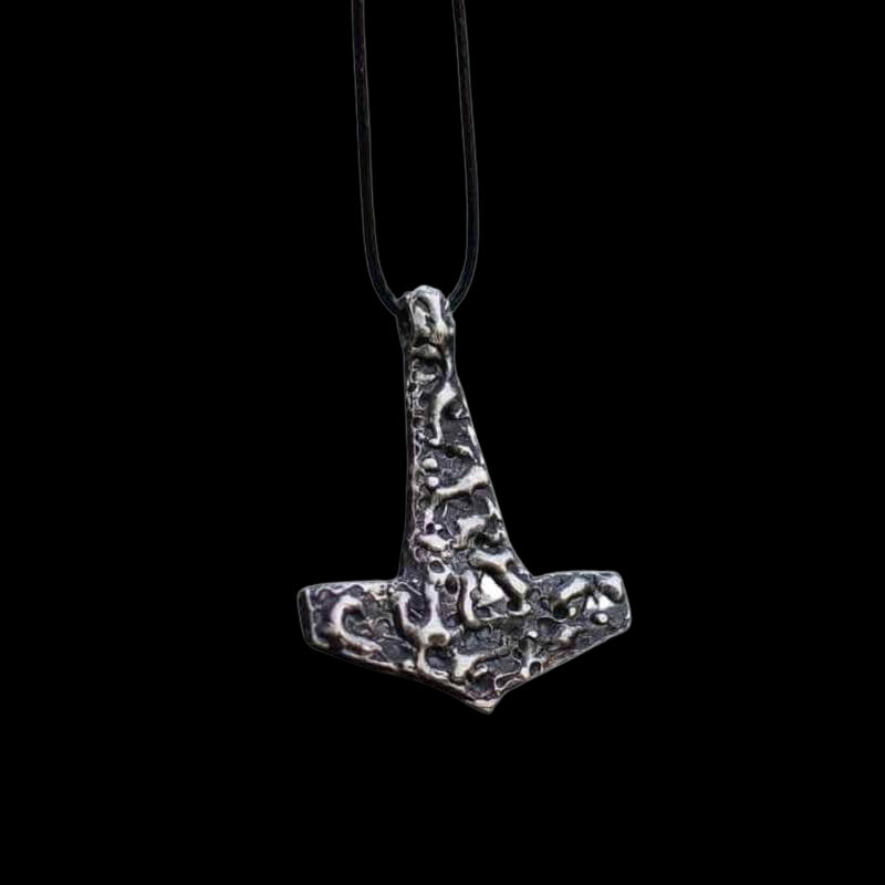 vkngjewelry Pendant Handcrafted Rough Thor's Hammer Sterling Silver Pendant