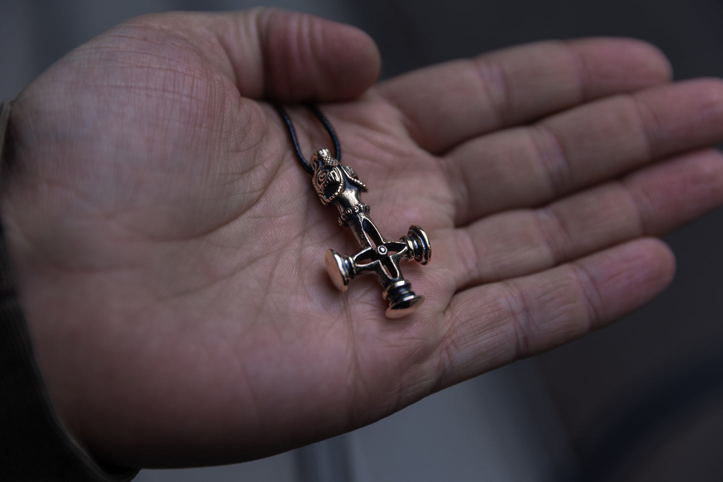 vkngjewelry Pendant Handmade Brass Thor's Hammer Necklace