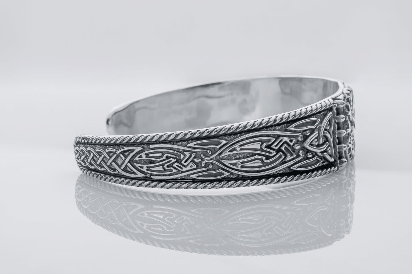 vkngjewelry Bracelet Handcrafted Helm of Awe and Celtic Ornament Arm Ring