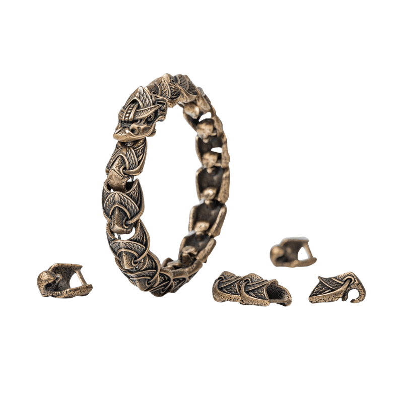 vkngjewelry Bracelet Jormungandr Bronze or Silver Chain Bracelet