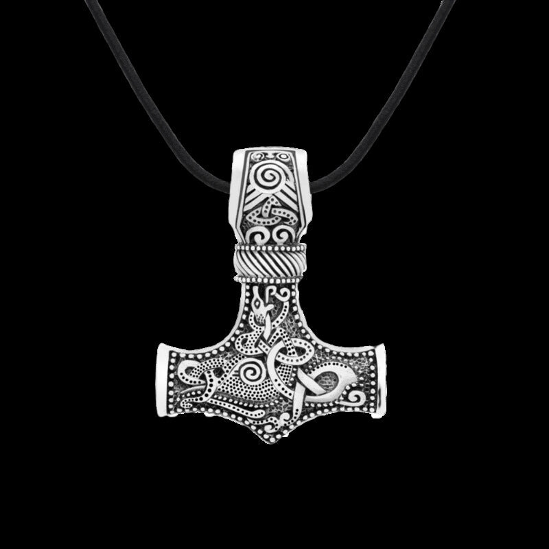 vkngjewelry Pendant Knotwork Mjolnir Sterling Silver Pendant