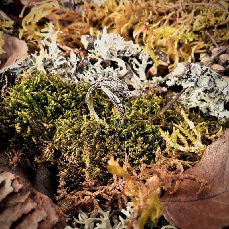 vkngjewelry Bagues Midgard Serpent Silver Ring