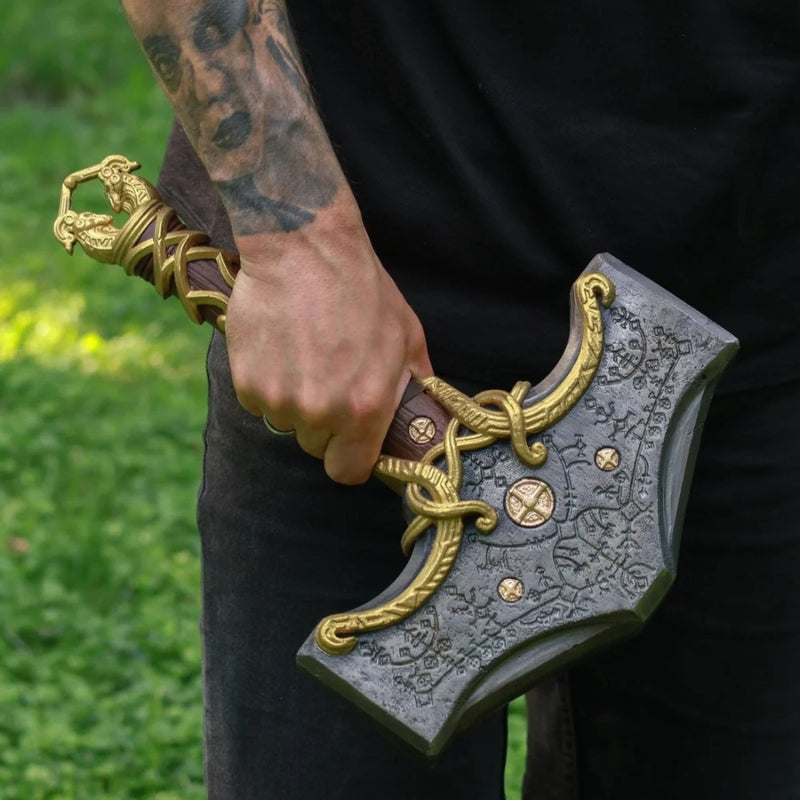 vkngjewelry marteau Hand-Forged Mjolnir Hammer Steel Version 26.45lb Glow-In-The-Dark Runes