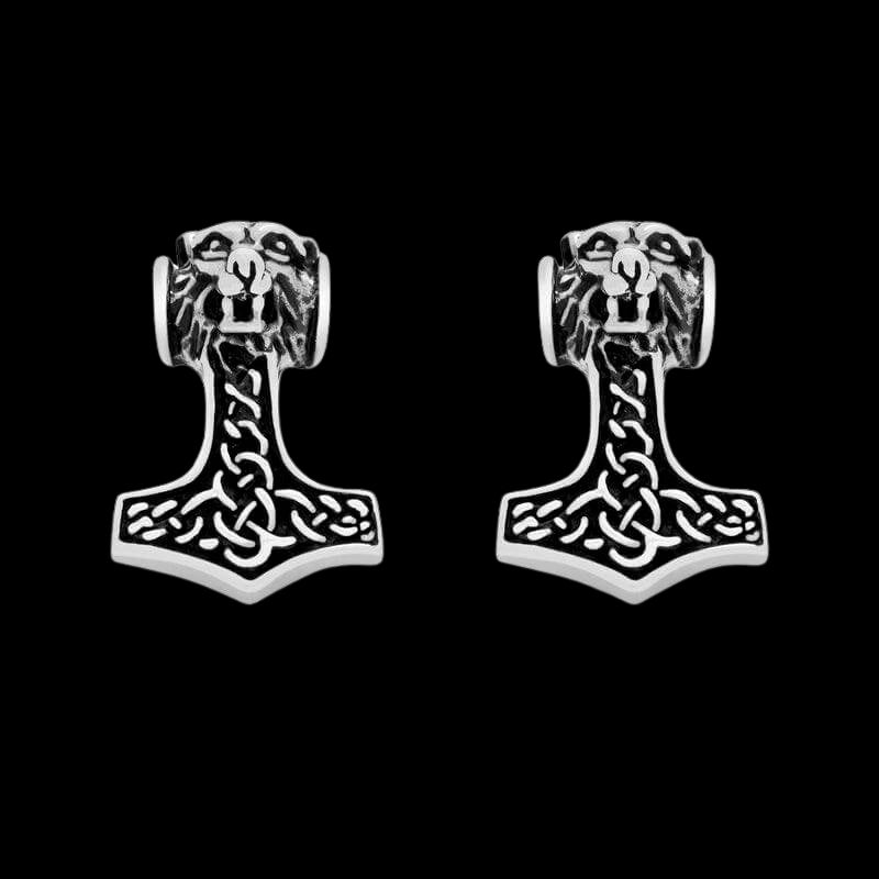 vkngjewelry Earring Mjolnir Knotwork Earrings