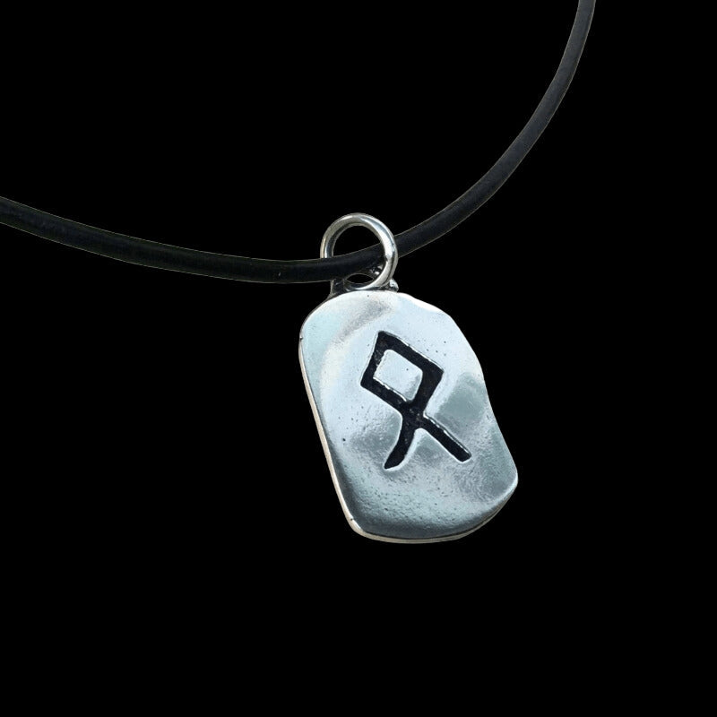 vkngjewelry Pendant Odal Rune Stone Sterling Silver Pendant