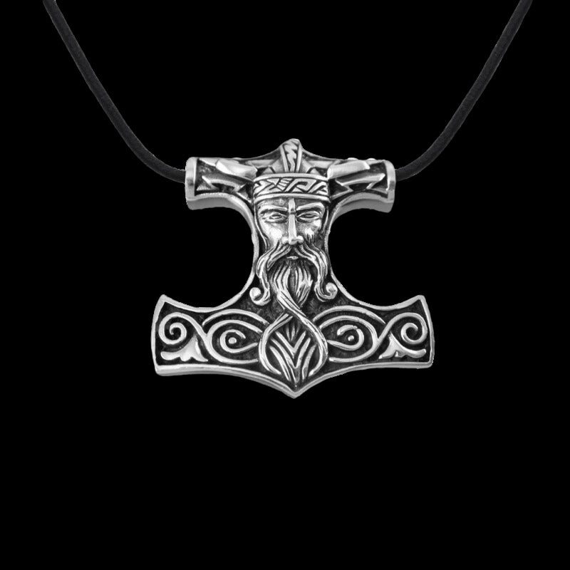 vkngjewelry Pendant Odin Thor Hammer Mjolnir Norse Large Sterling Silver Pendant