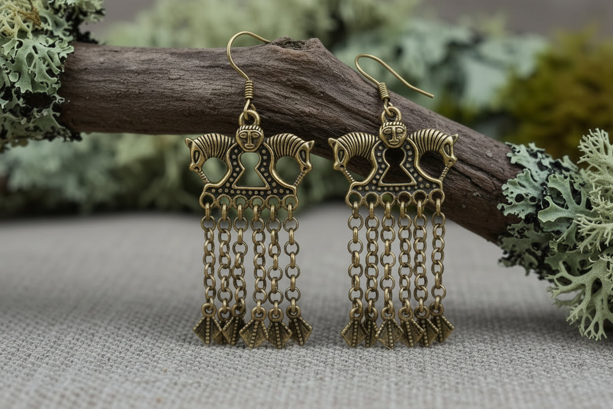 vkngjewelry Pendant Pendientes of Staraya Ladoga Bronze Earrings