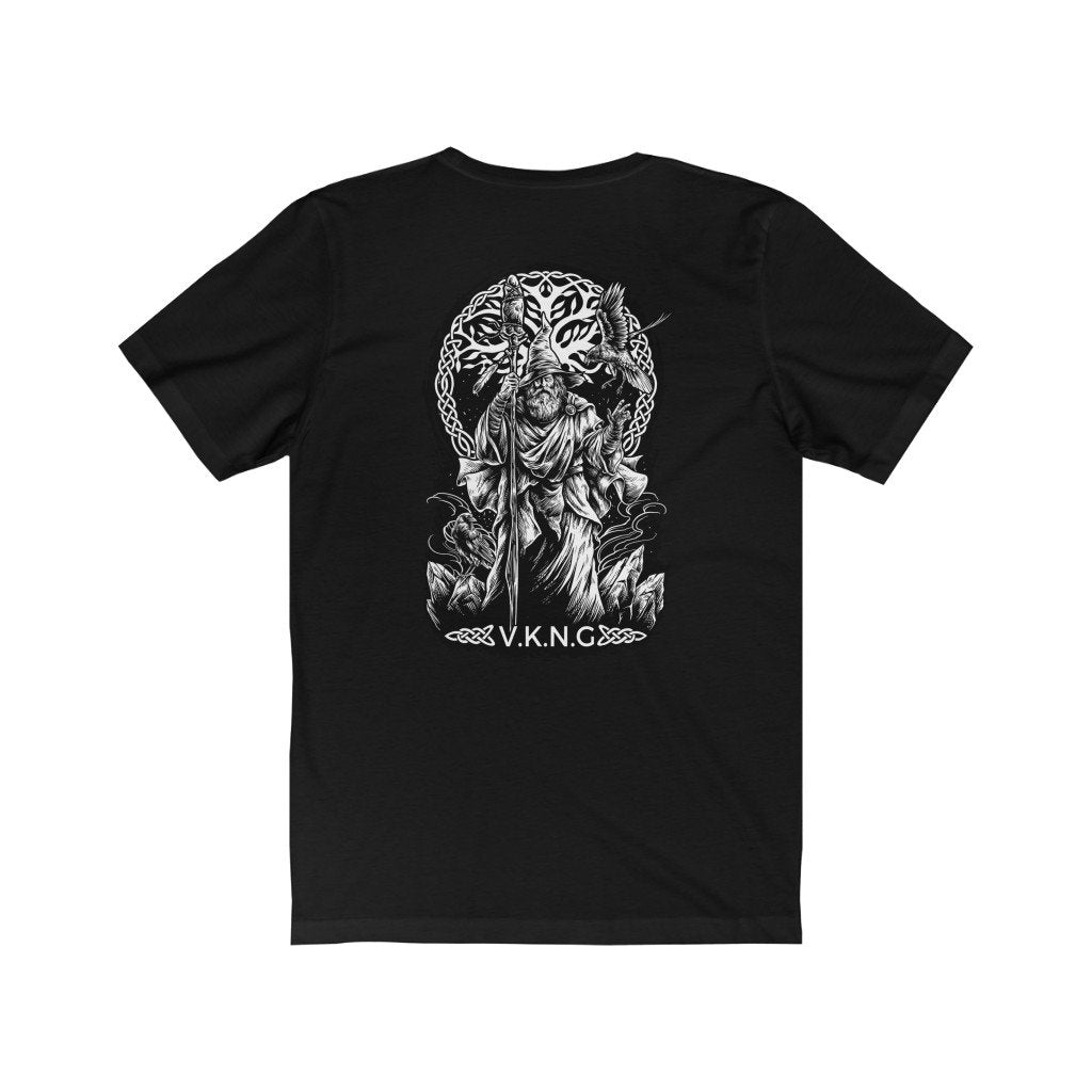 Printify T-Shirt V.K.N.G™ Odin the Wanderer T-shirt (Logo + Back)