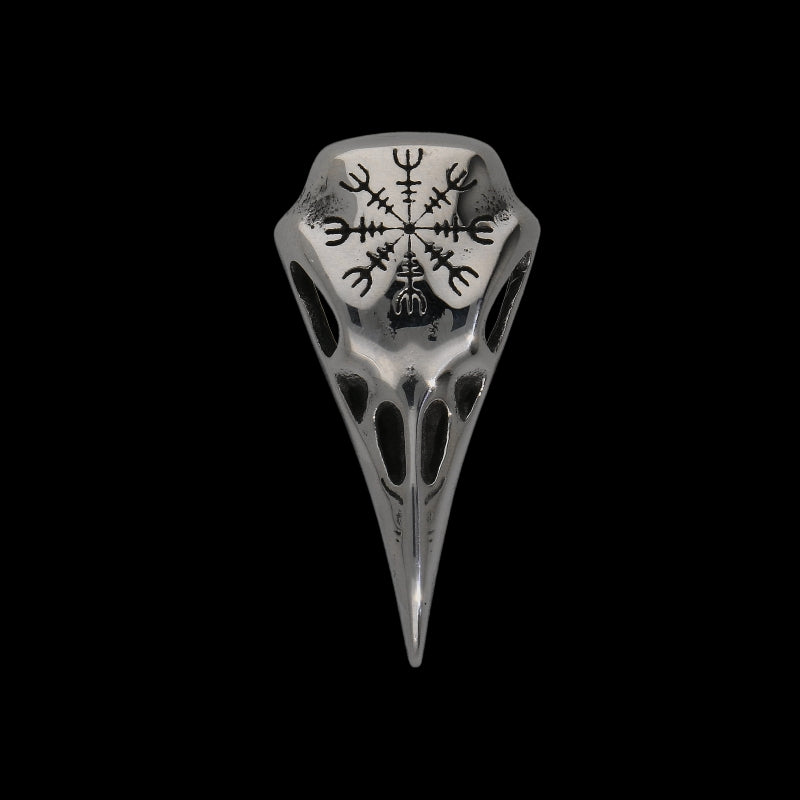 vkngjewelry Pendant Raven Skull Helm Of Awe Pendant 316L Pendant