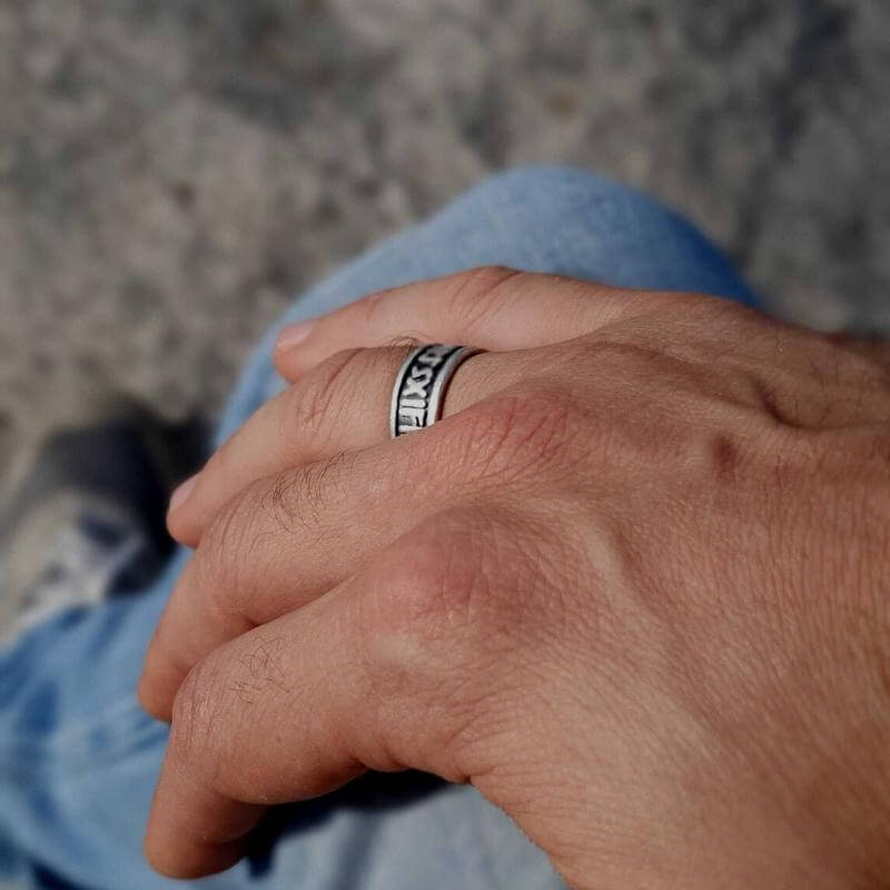 vkngjewelry Bagues Runic Circle Ring Sterling Silver