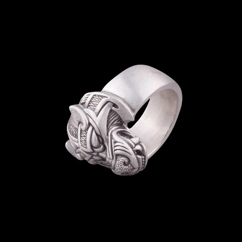 vkngjewelry Bagues Handcrafted Fenrir Silver Ring