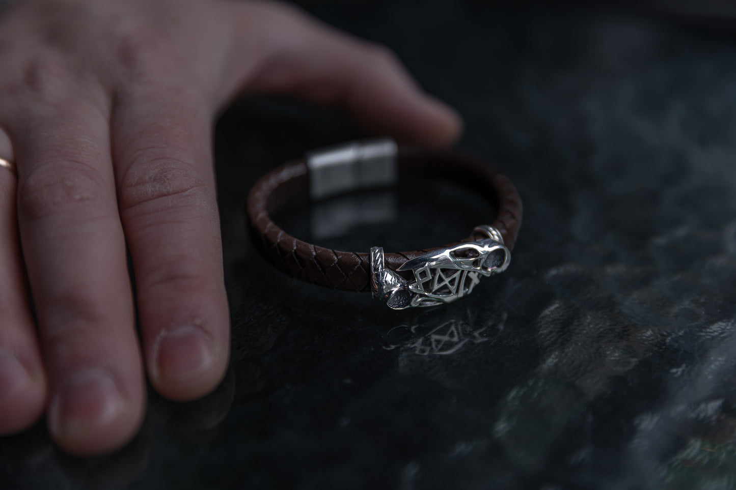 vkngjewelry Arm Ring Silver Odin’s Mark Bracelet, Handmade Viking Jewelry