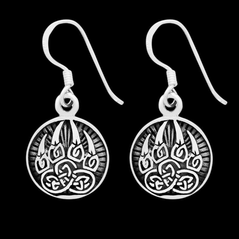 vkngjewelry Earring Silver Sterling Berserker Bear Paw Pendant Earrings