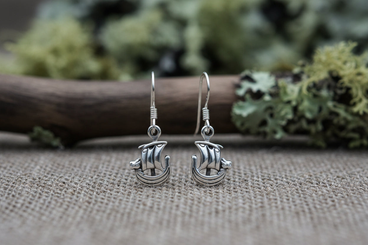 vkngjewelry Earring Silver Sterling Drakkar Pendant Earrings