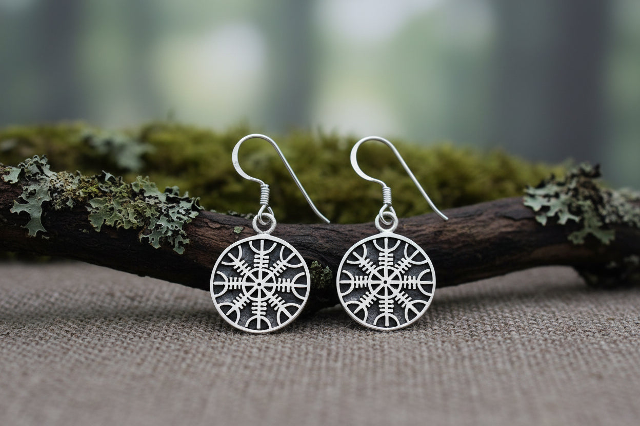 vkngjewelry Earring Silver Sterling Helm Of Awe Earrings