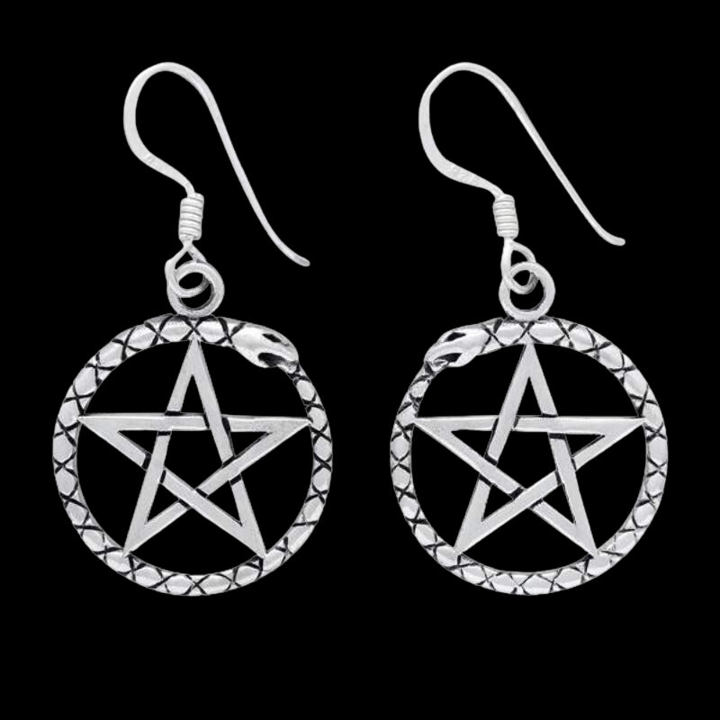 vkngjewelry Earring Silver Sterling Pentacle Pendant Earrings
