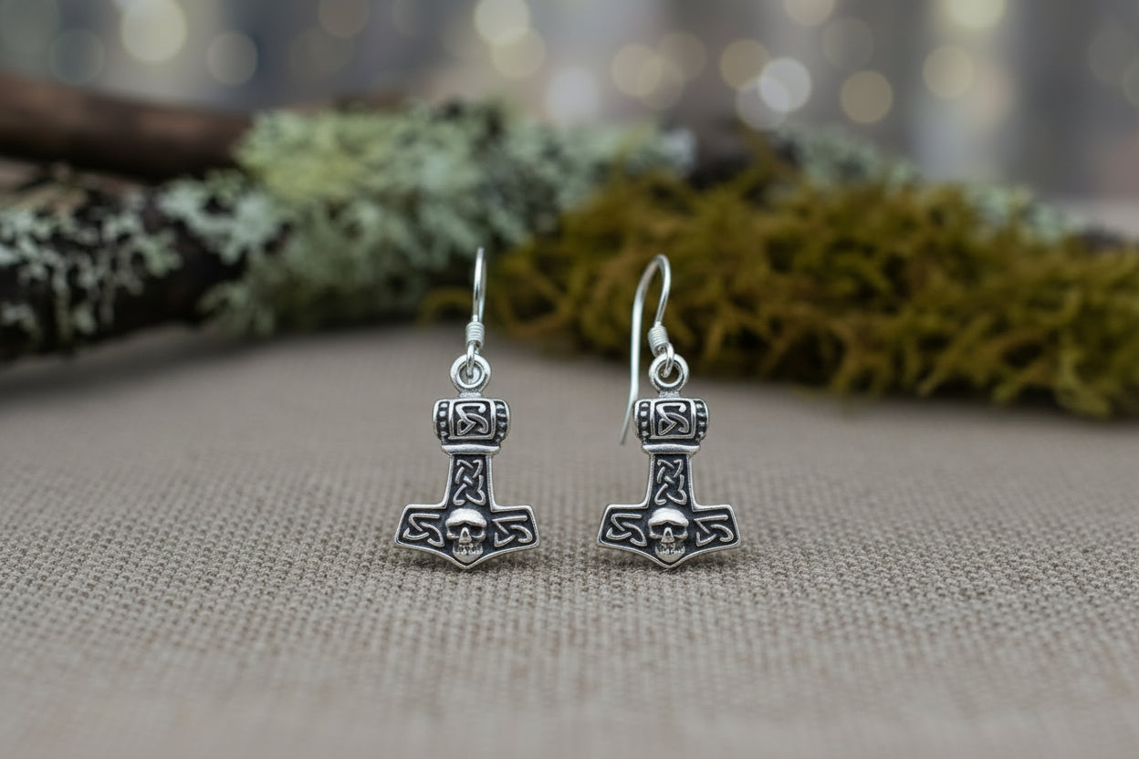 vkngjewelry Earring Silver Sterling Thor Hammer Pendant Earrings
