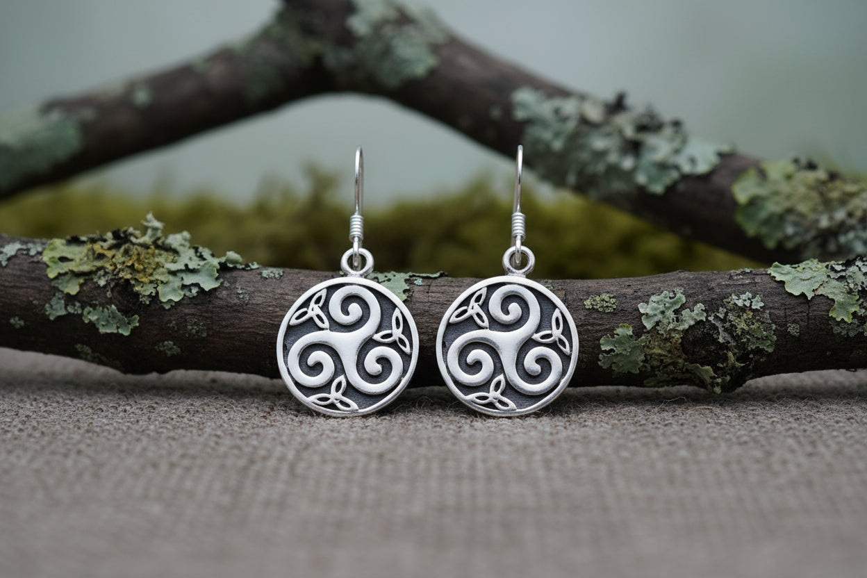 vkngjewelry Earring Silver Sterling Triskel Earrings