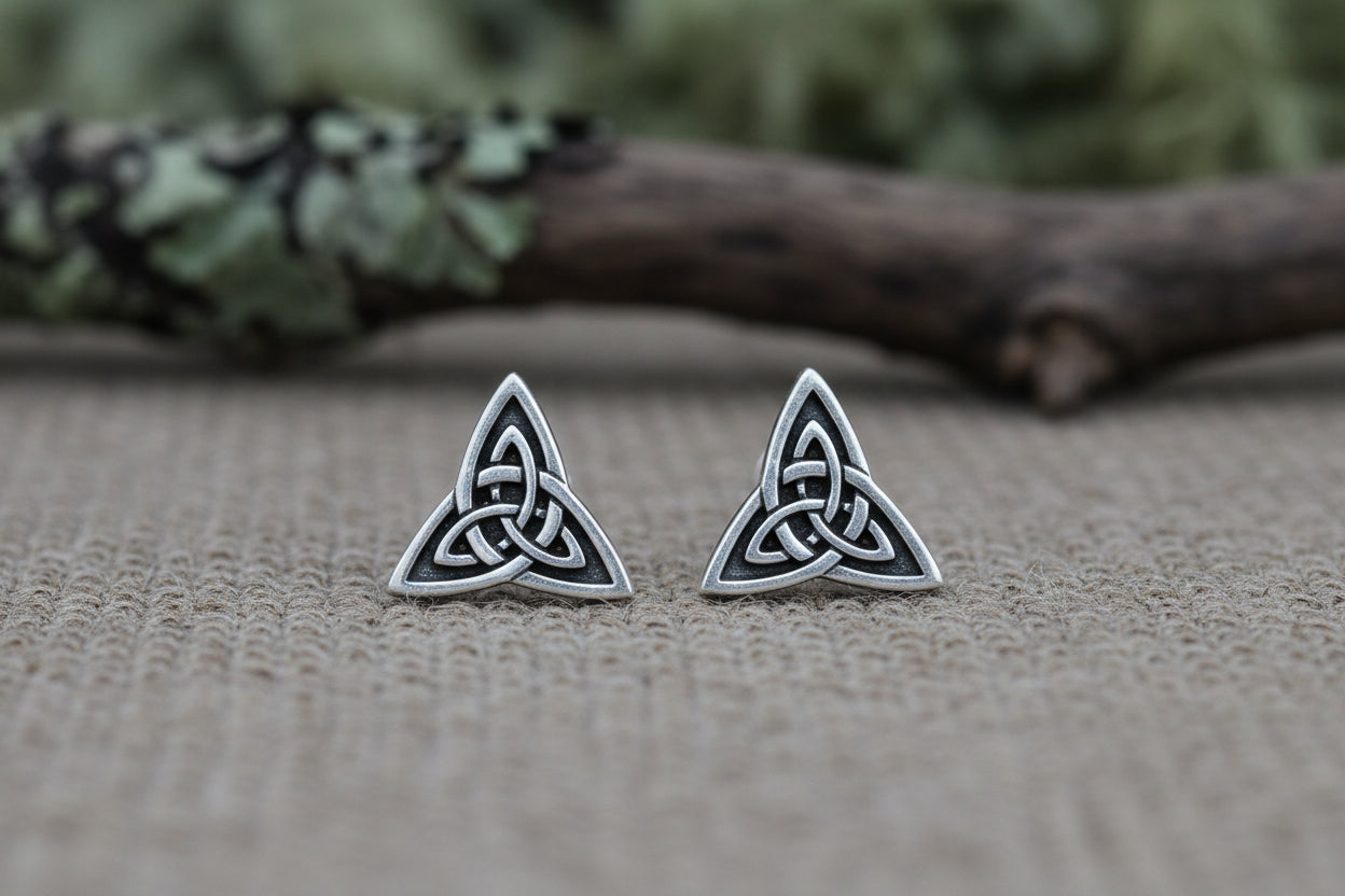 vkngjewelry Earring 925 Strerling Silver Triquetra earrings