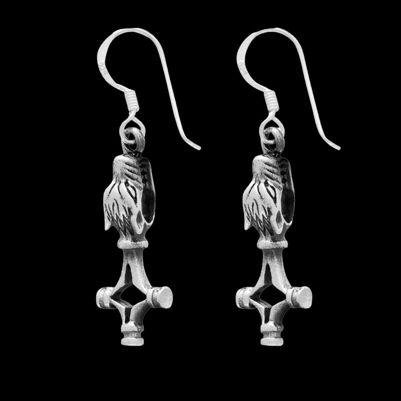 vkngjewelry Earring Silver Sterling Wolf Cross Earrings