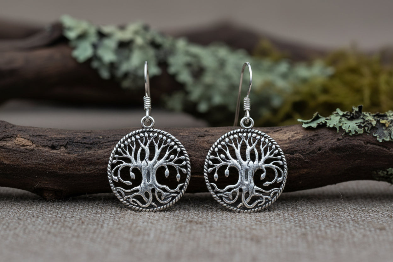 vkngjewelry Earring Silver Sterling Yggdrasil Earrings