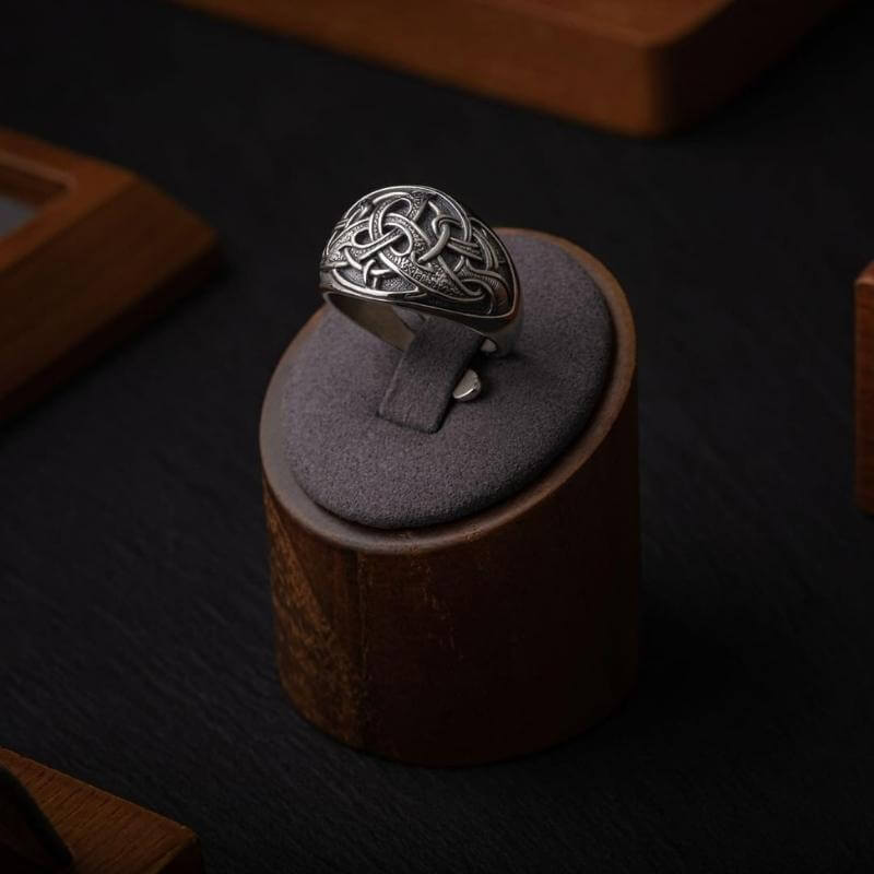 vkngjewelry Bagues Silver Triquetra Ring