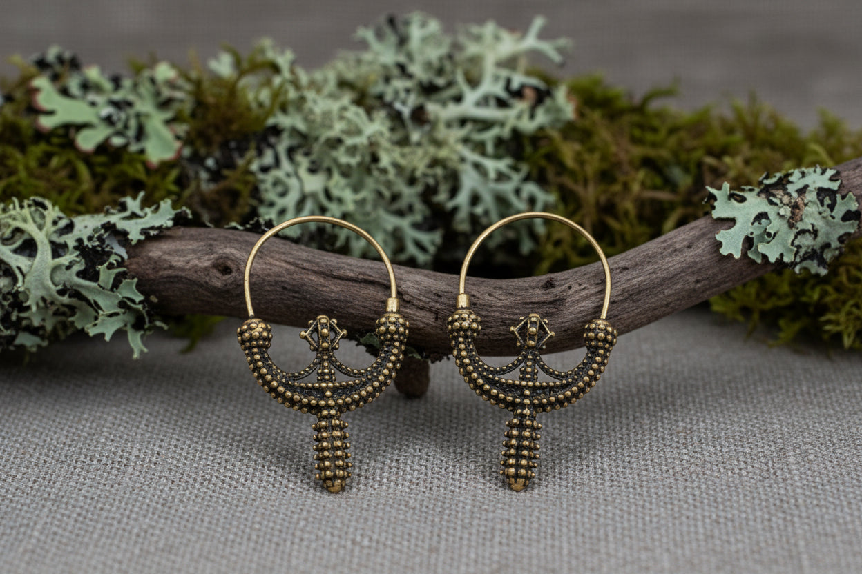 vkngjewelry Pendant Slavic Earrings by Zawada Lanckorońska Bronze