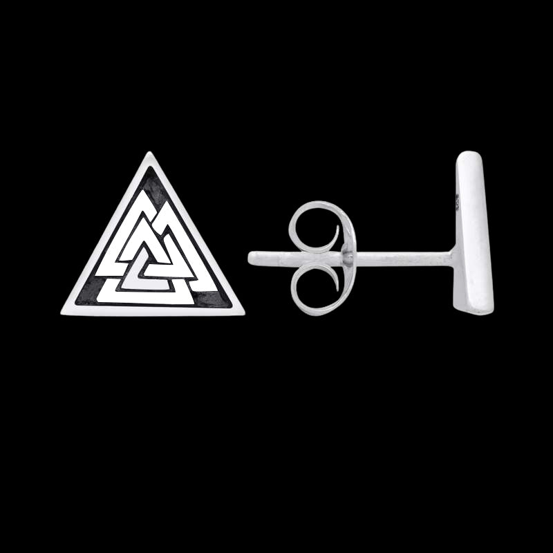 vkngjewelry Earring Sterling Silver Valknut Earrings
