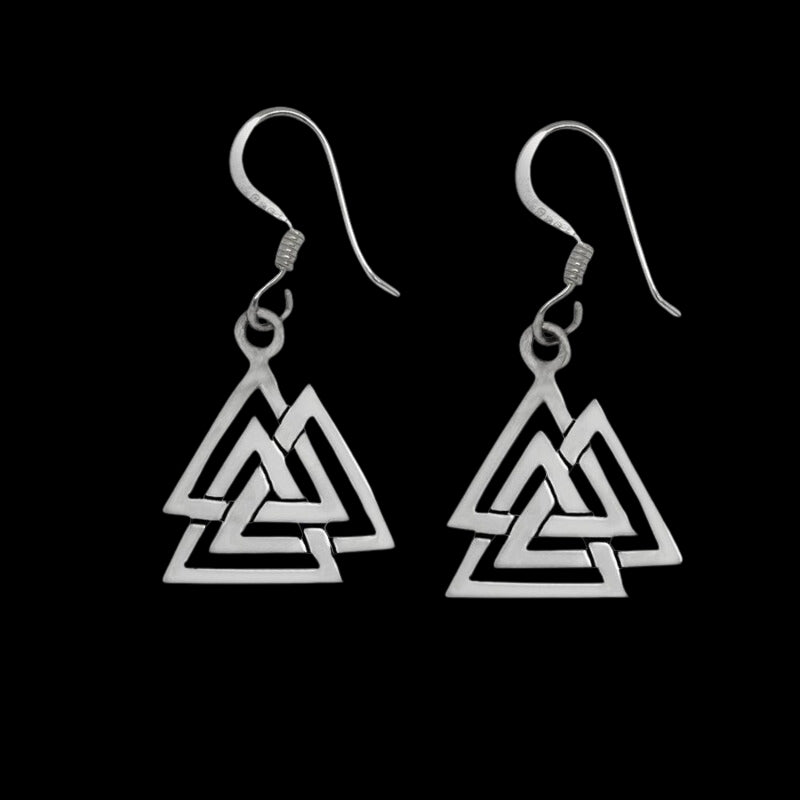 vkngjewelry Earring Sterling Silver Valknut Pendant Earrings