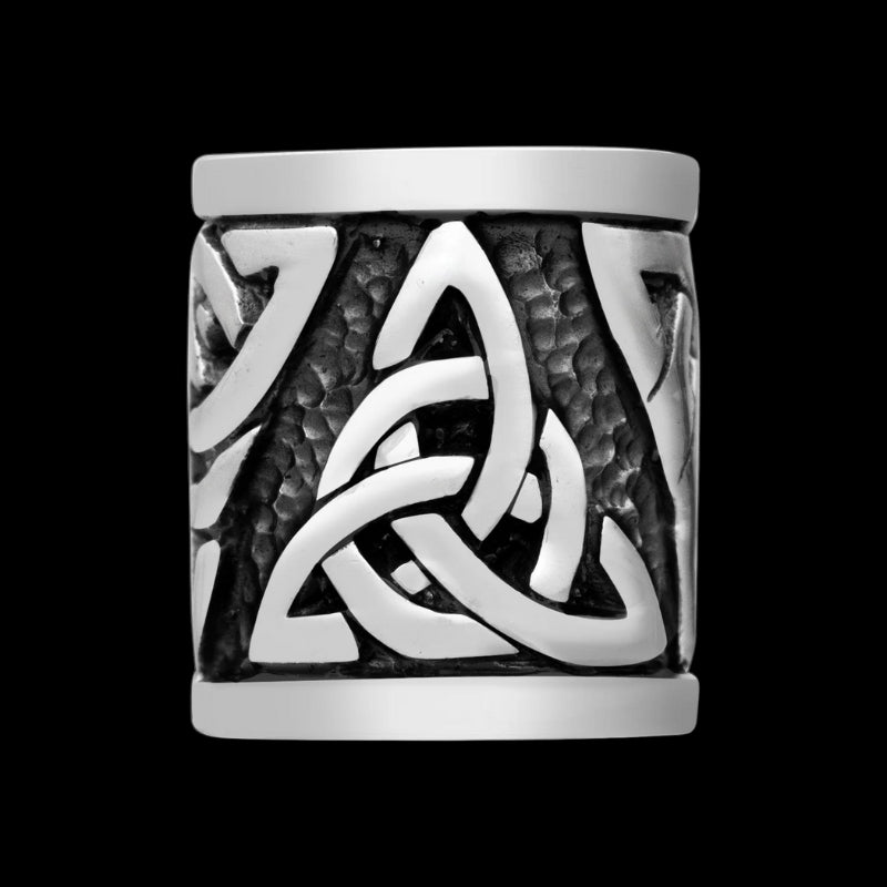 vkngjewelry Beads Sterling Silver Viking Beard Bead With Triquetra V5