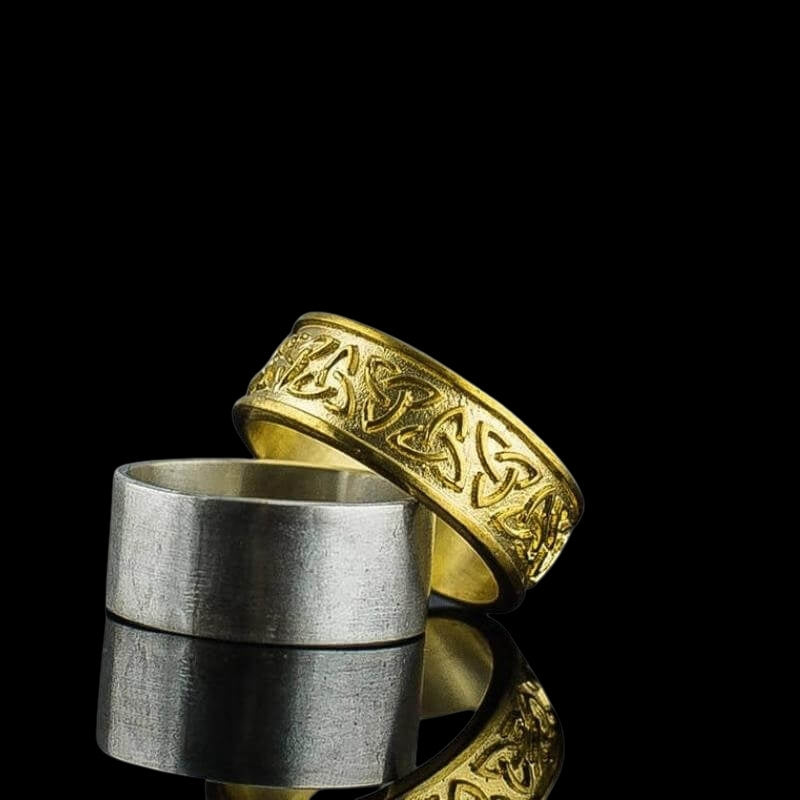 vkngjewelry Bagues Handcrafted Triquetra Symbol Celtic Gold Ring