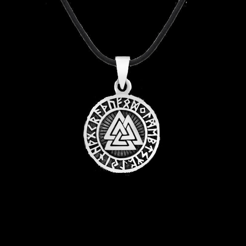 vkngjewelry Pendant Valknut Runes Futhark Sterling Silver Pendant