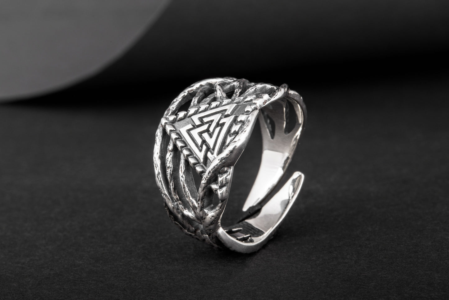 vkngjewelry Ring Handcrafted Valknut Sterling Silver Ring