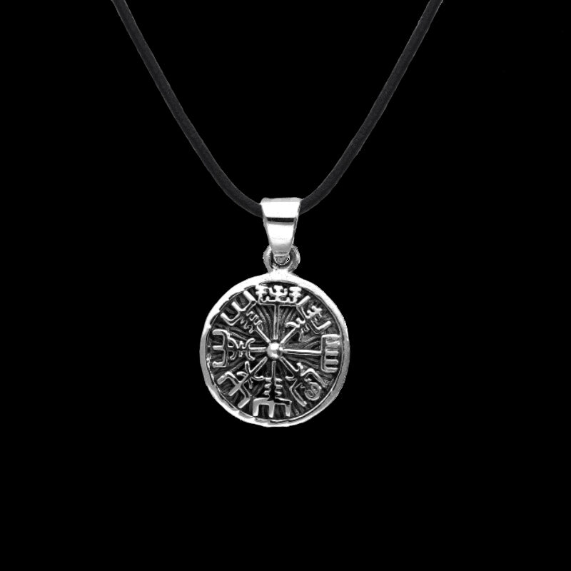 vkngjewelry Pendant Vegvisir Asatru Magical Staves Sterling Silver Pendant
