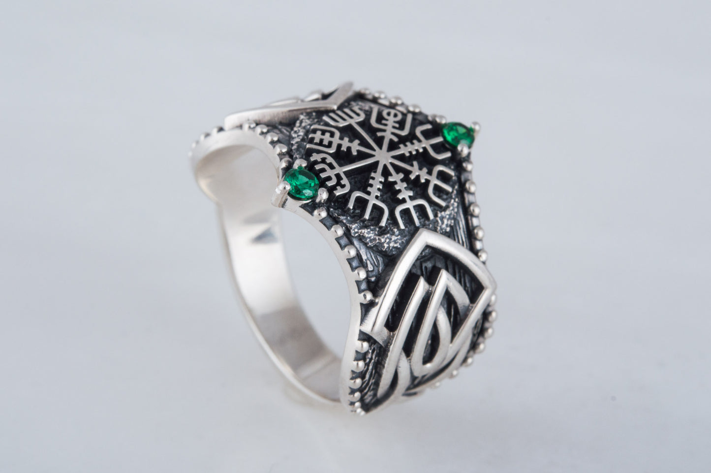 vkngjewelry Ring Handcrafted Vegvisir Symbol Norse Ornament Sterling Silver Ring