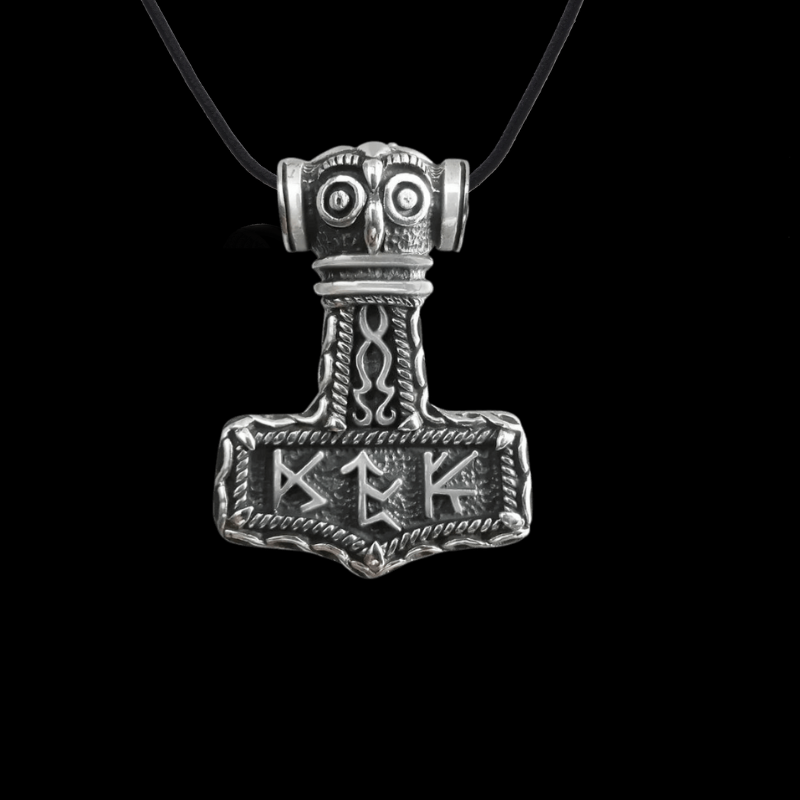 vkngjewelry Pendant Thor Hammer Mjolnir Futhark Amulet 925 STERLING SILVER PENDANT