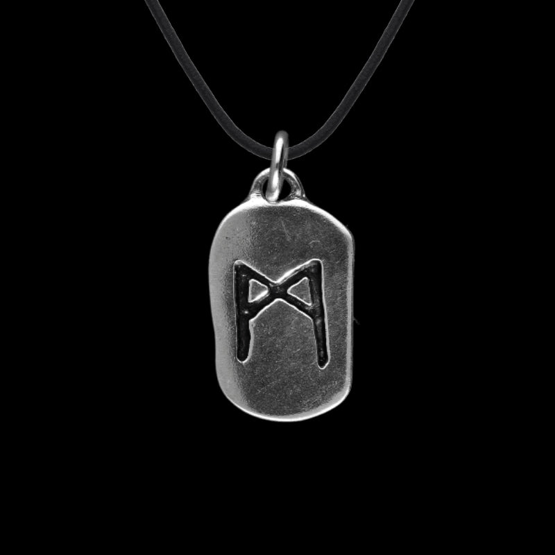 vkngjewelry Pendant Manald Rune Stone Sterling Silver Pendant