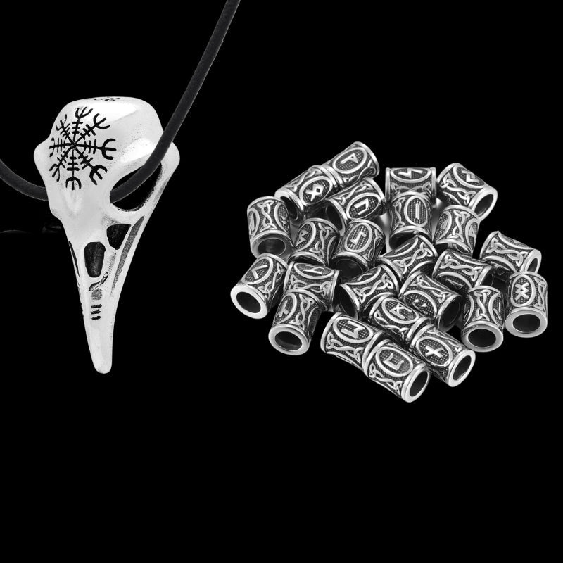 vkngjewelry Gift Boxes & Tins Gift Box Raven Skull and Viking Hair Beads